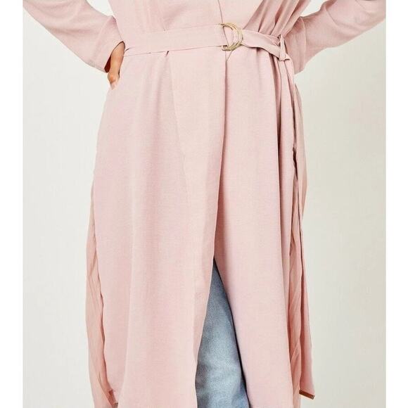 Hayden LA pleated ladies trench Duster brown Size Small NWT Boho chic Fall - Picture 8 of 12